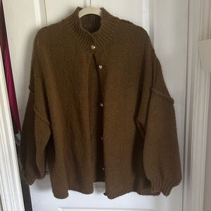Cozy Brown Knit Cardigan